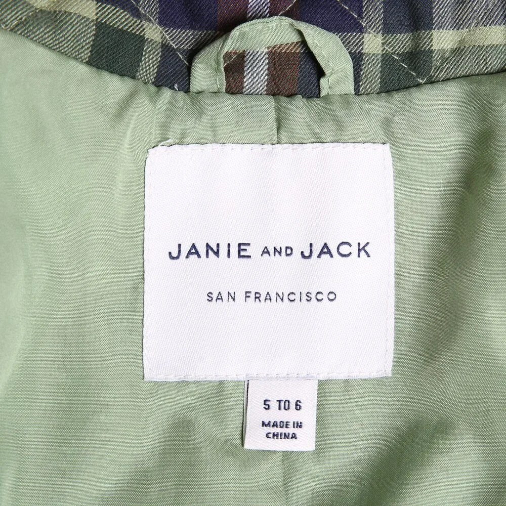 JANIE & JACK The Equestrian Quilted Plaid Jacket Size 5-6
